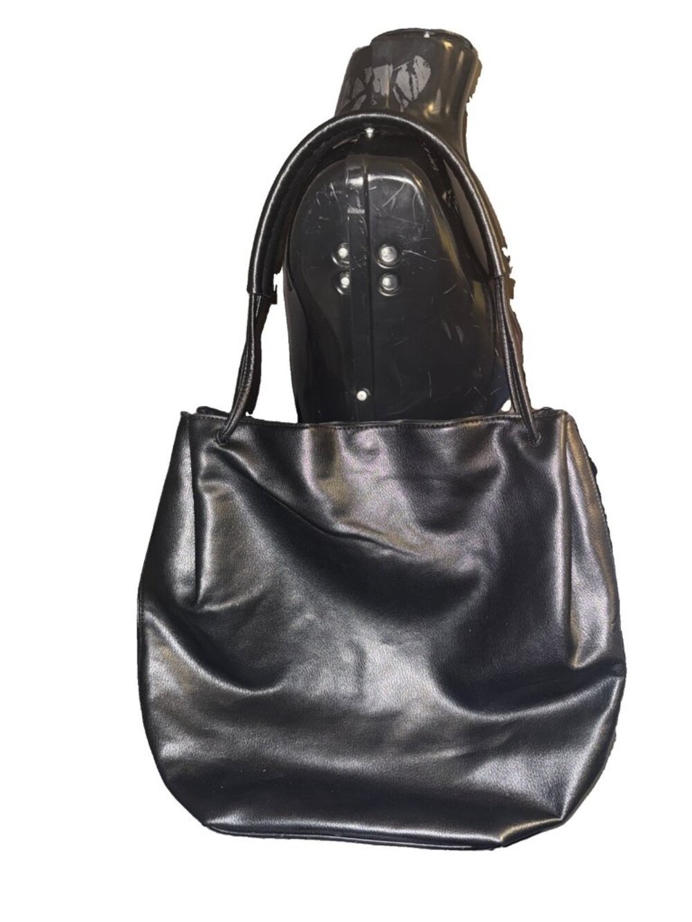 Bucket Shoulder Bag A New Day Black Soft Snap Wide Shoulder Strap 13”L x 17”W